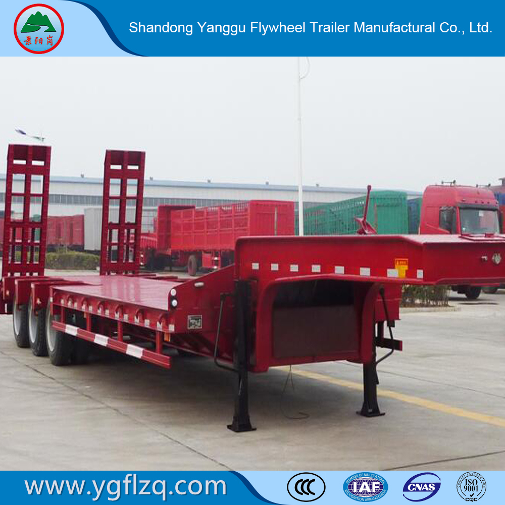 China Famous Brand BPW/Fuwa Axle Low Bed Semi Trailer for Sale