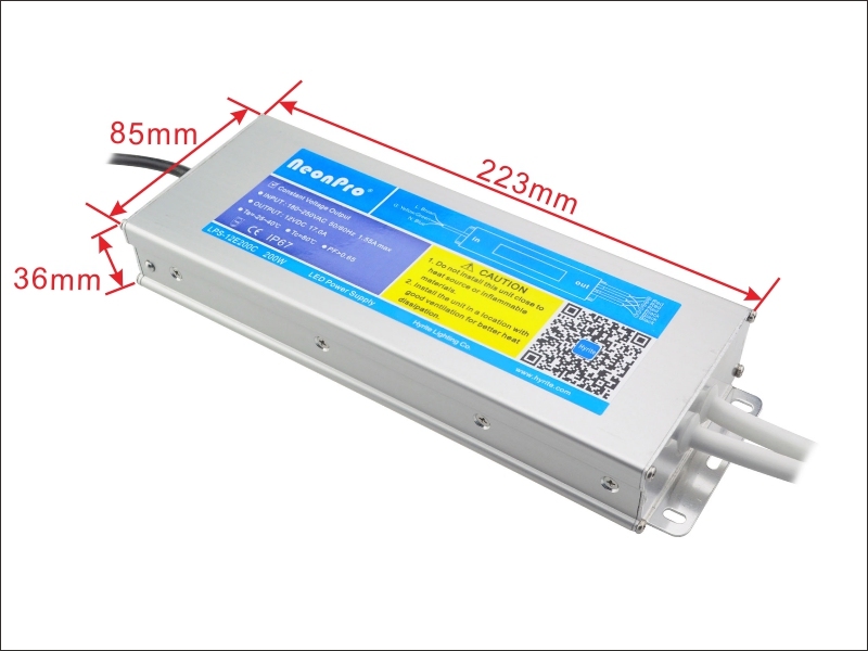 200W 12V Smallest Size Waterproof LED Power Supply