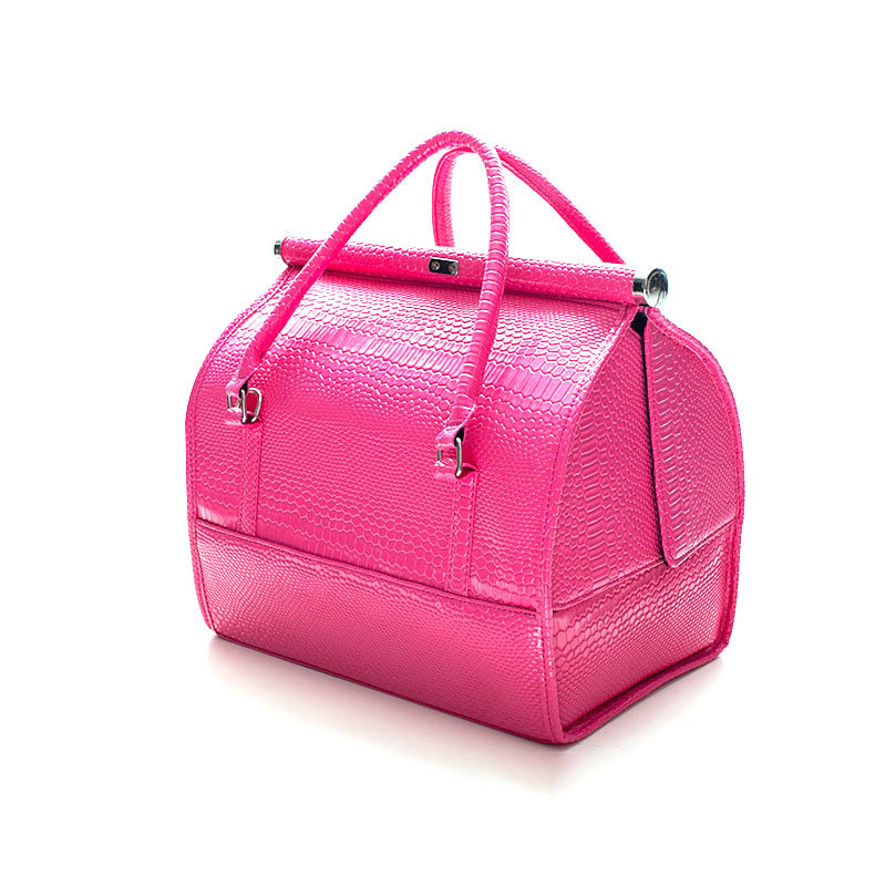 Solid Color PU Double Open Zipper Ladies' Waterproof Cosmetic Bags