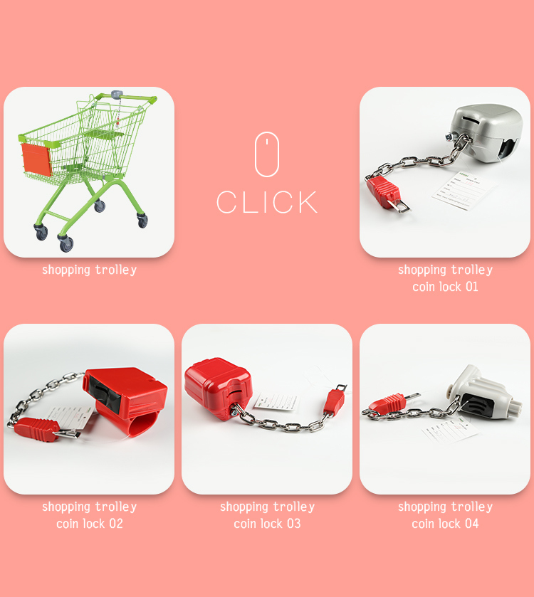 Wholesale Supermarket Shopping Trolley Cart Coin Lock