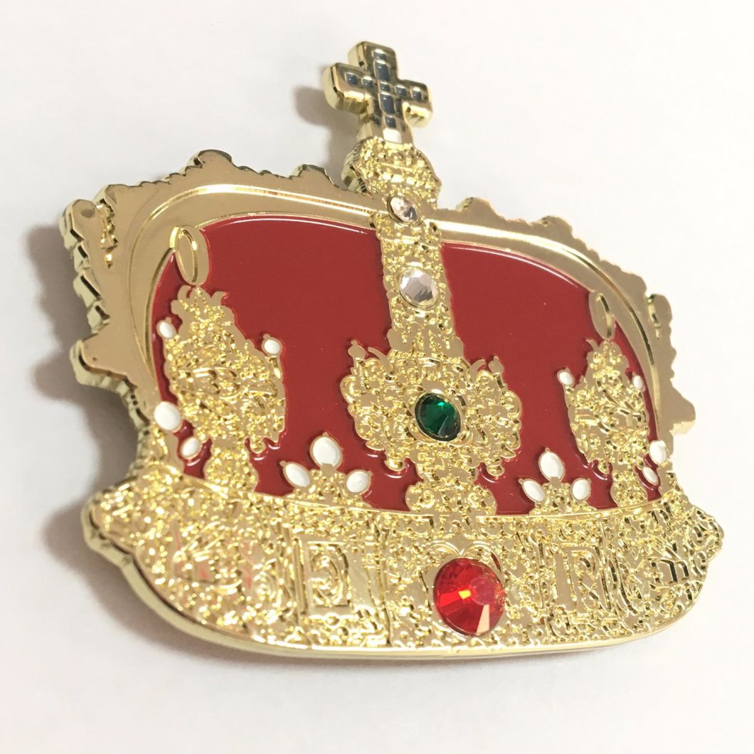 Wholesale Metal Souvenir Diamond Crown Badge with Magnet (XD-B5221)