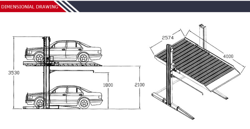 Double Parking Car Lifter Mechanical Workshop Equipment for Hydraulic