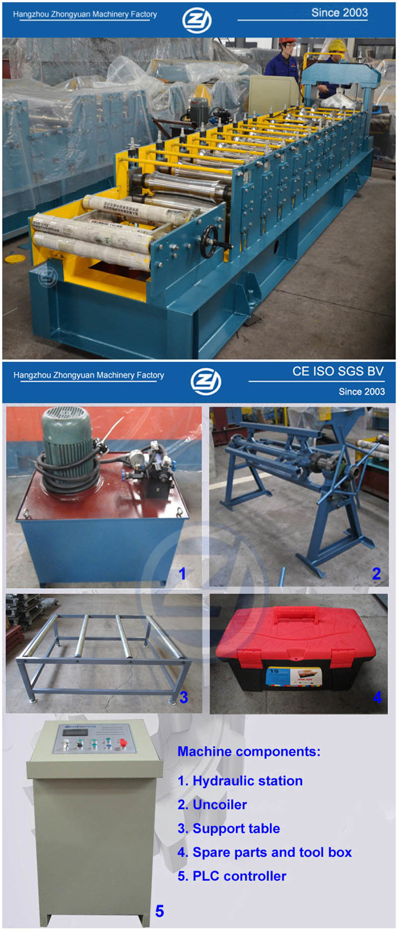 V Shape Metal Cap Roll Forming Machine