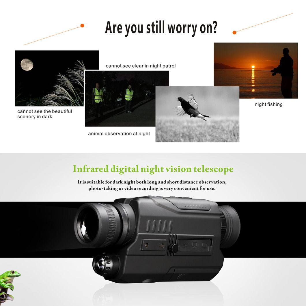 Multi-Function IR Digital Telescope Digital Infrared Night Vision Monocular for Hunting SecurityÂ  Surveillance and Night Observation