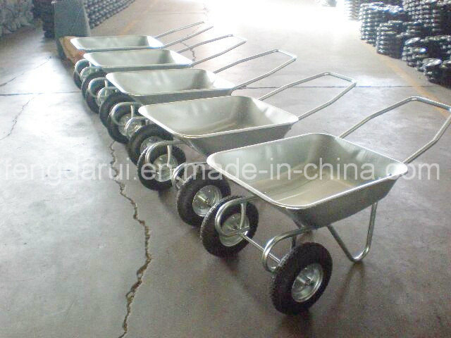 Zinc Plated Wb6211 Wheel Barrow with Double Wheel