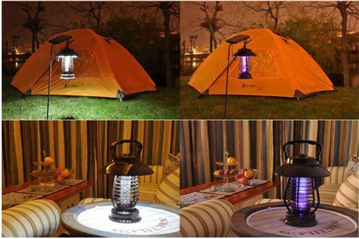 Saving Energy Rechargeable Insect Killer Lights High Voltage Solar Anti Mosquito Killer Lamp