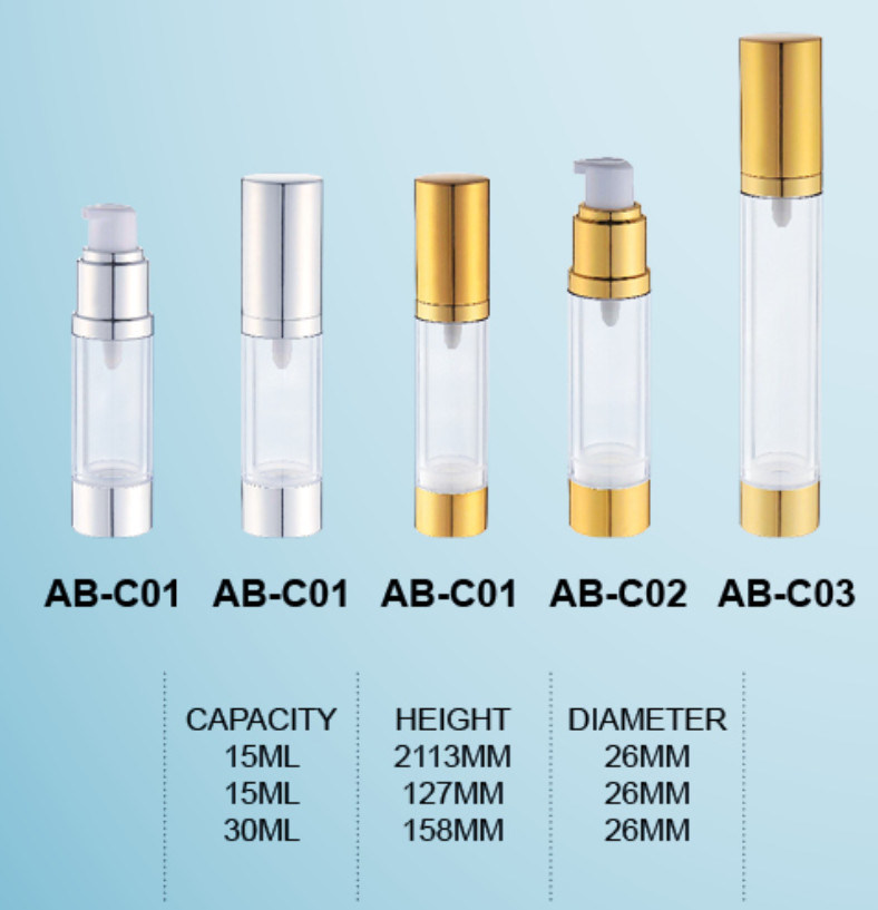 Five Sizes OEM Luxury Double Layer High Quality Aireless Liquid Foundation Perfume Bottles