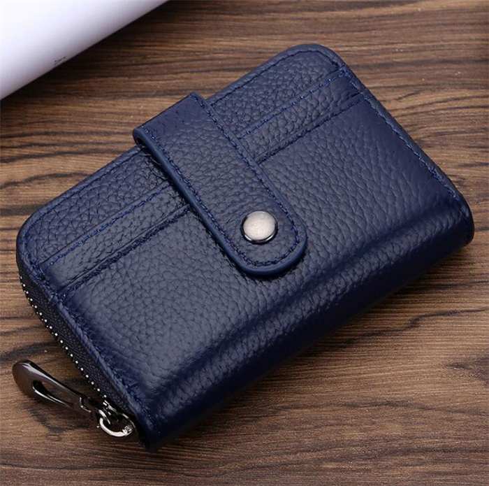 Fashion Genuine Leather Card Holder Lady Wallet, High Quality Woman Zipper Purse Wallet Wholesale