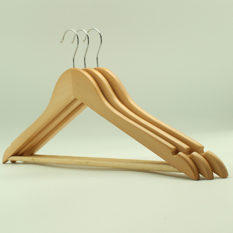 Basic Wooden Suit Hanger with Pants Bar