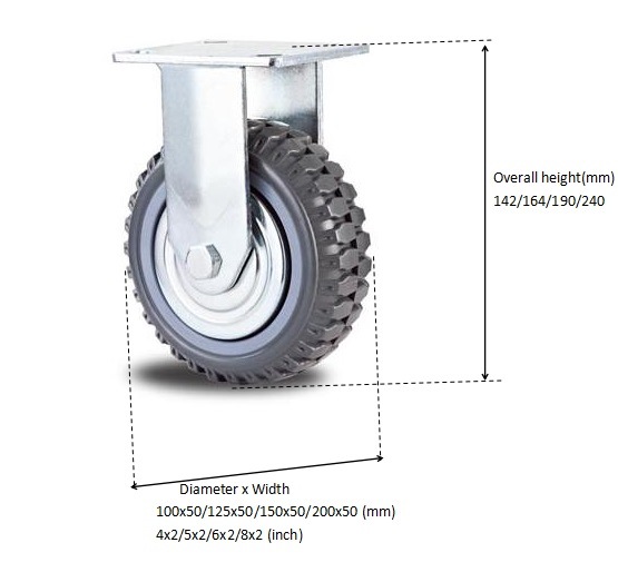 PU/ PVC Caster Rigid for Heavy Duty Trolley