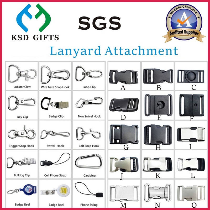 Promotional Custom Plastic Buckle Satin Printed Lanyards