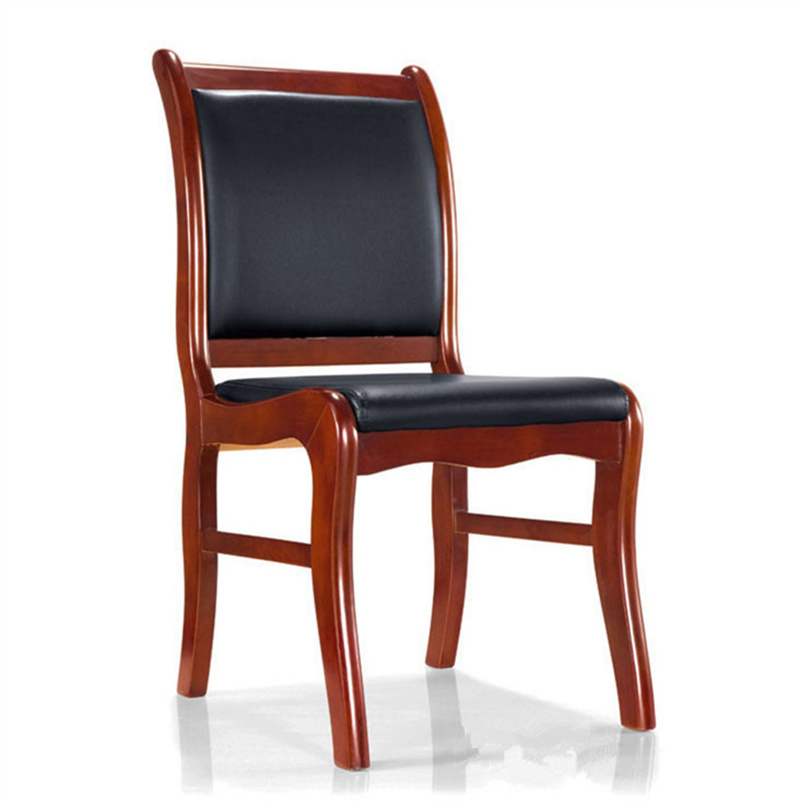 Office Leather Conference Wooden Chair Without Arms