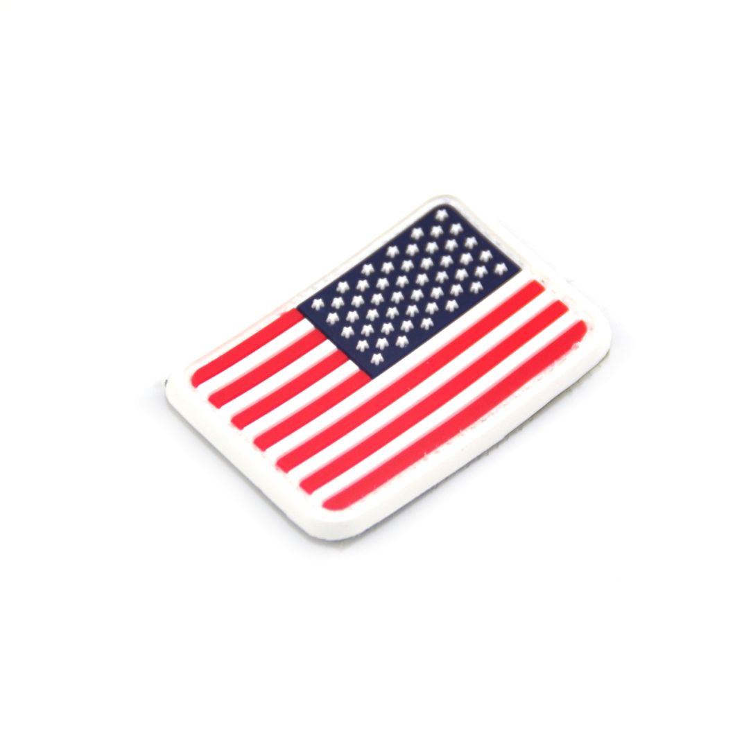 Hook and Loop Backing American Flag PVC Patch