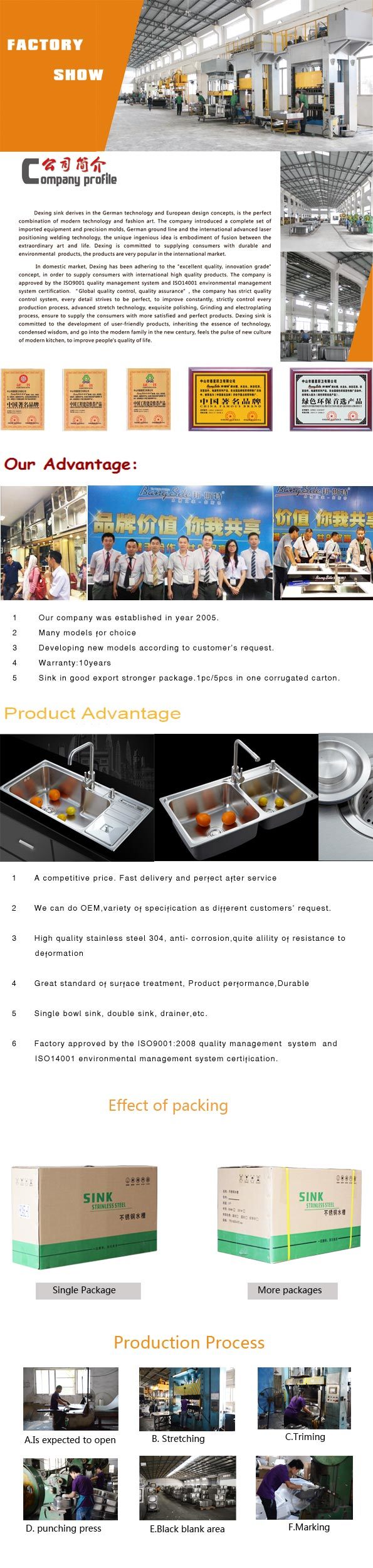 2018 New Hot Sale Stainless Steel Kitchen Sink (7843S)