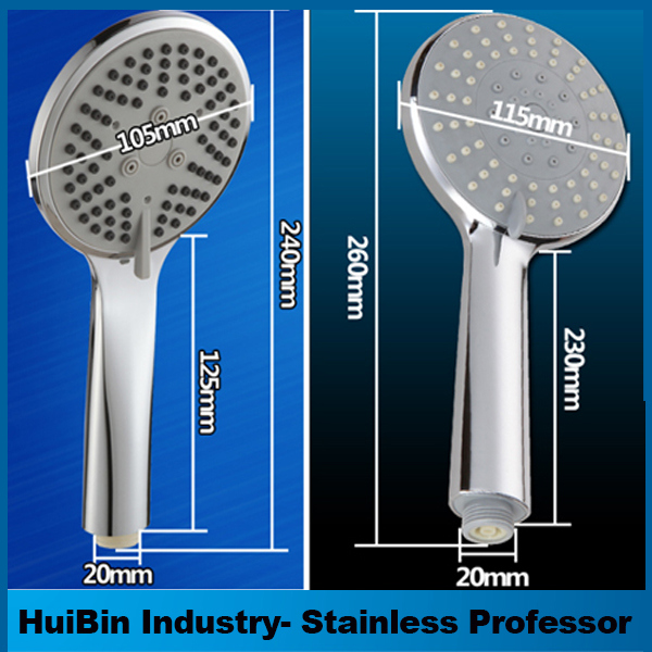 Anti-Clog Spray 5 Inch 3 Function Handheld Shower and Showerhead Combo Shower System with Metal Hose Brushed