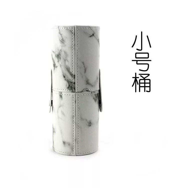PU Leather Marble Cosmetics Box Cosmetics Cylinder Makeup Case