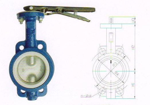 Wafer Type Cast Ductile Iron Butterfly Valve