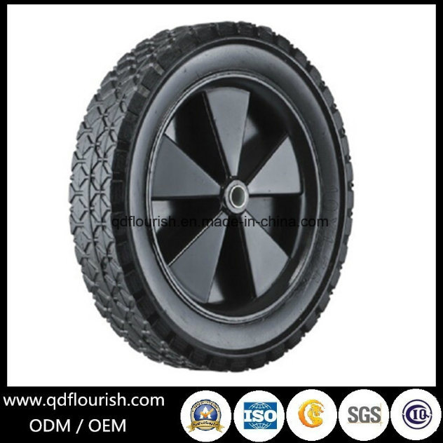 Solid Rubber Wheel Plastic Rim for Carts 6 Inch