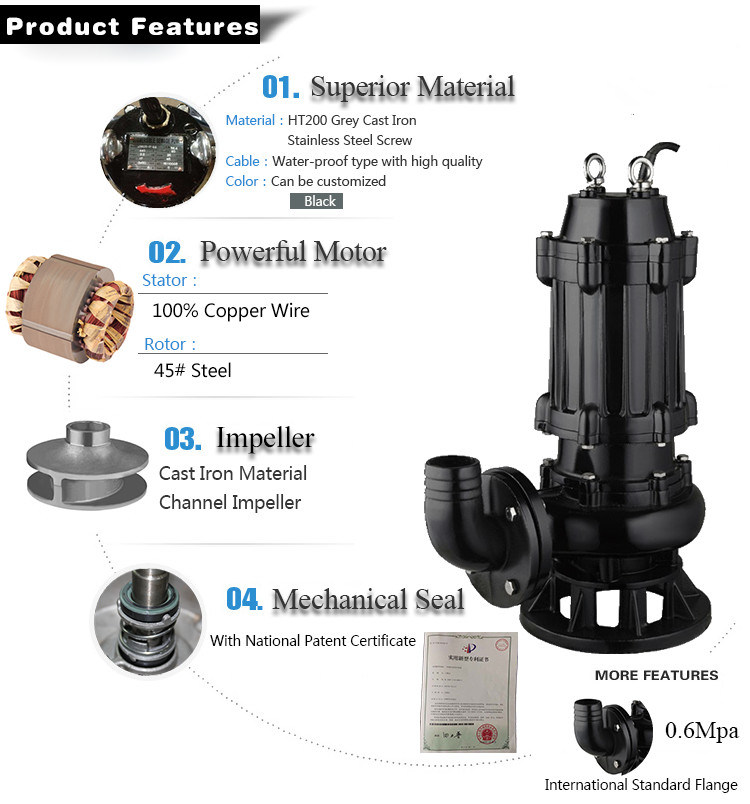 Vertical Centrifugal Industrial Immersible Submersible Sewage Water Pump