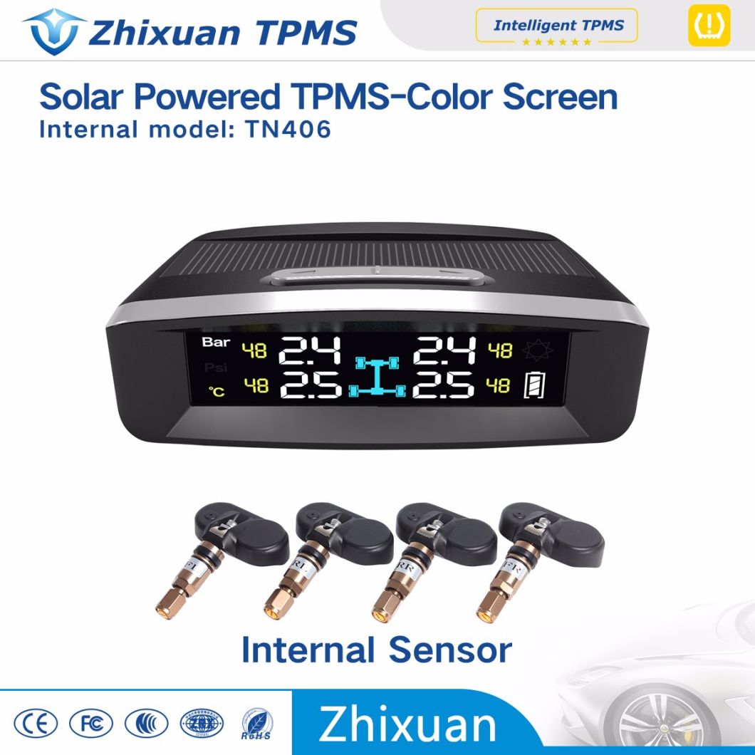 Tn405 Car Tire Pressure Monitor System Wireless Solar TPMS Internal Sensors