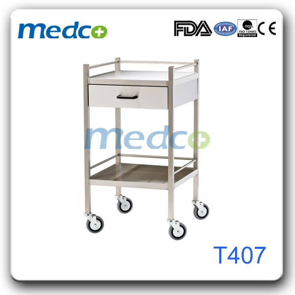 S. S Hospital Furniture Emergency Instrument Drug Equipment Cart/Trolley