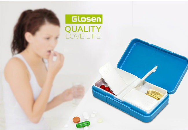 4 Compartments Portable Plastic Medicine Box