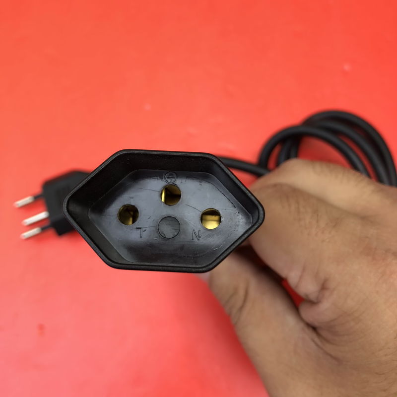 1.8m Black Sev Approval Swiss Power Cord Extension