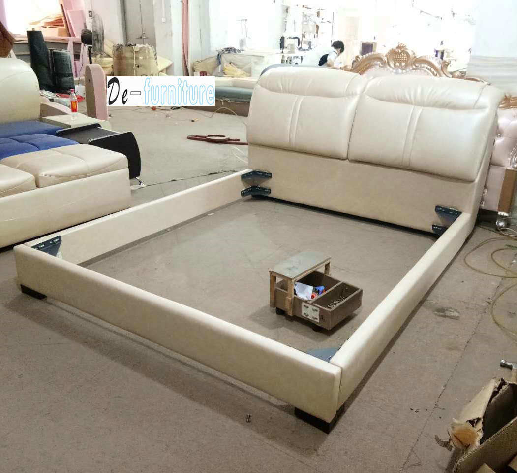 European Style Modern Leather Bed in Bedroom Furniture (1509)