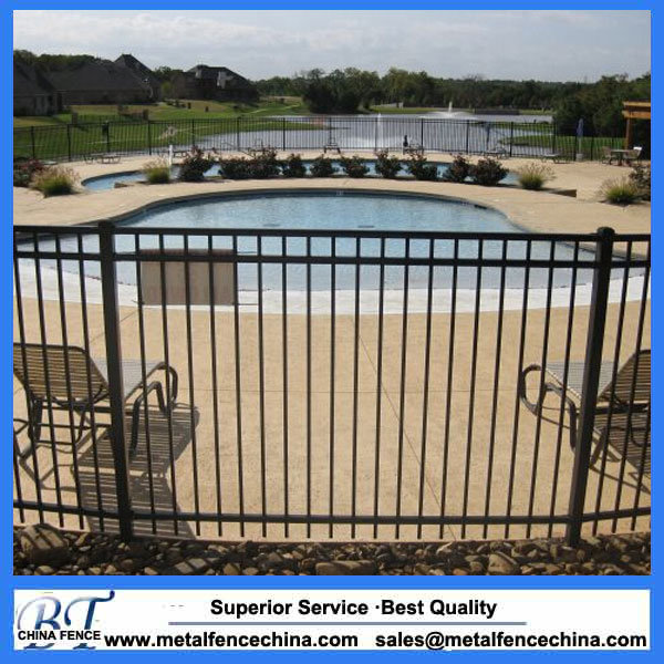 Black Powder Coated Aluminium Swimming Pool Fencing