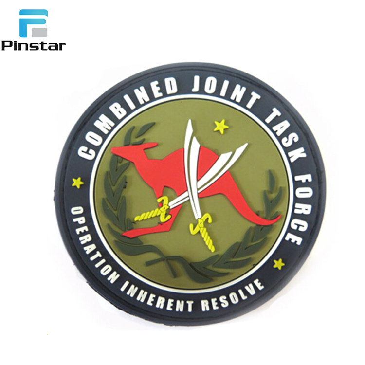 Custom Cheap Army Green Round Soft PVC Rubber Patch