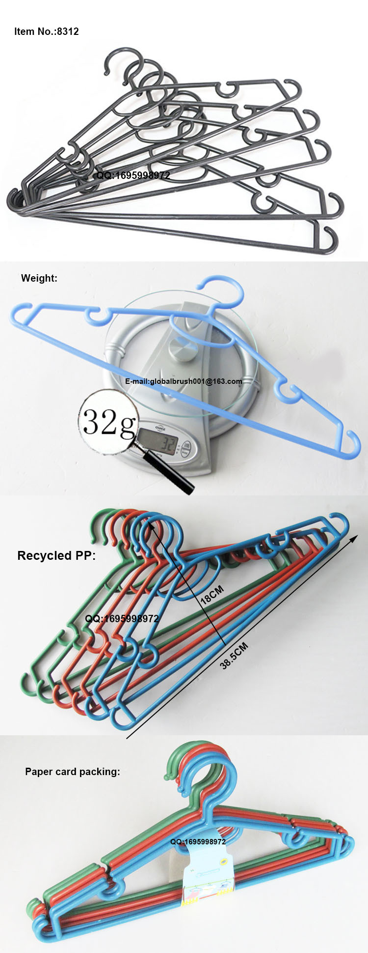 African Market Cheap Recycled PP Hanger for Clothes Drying