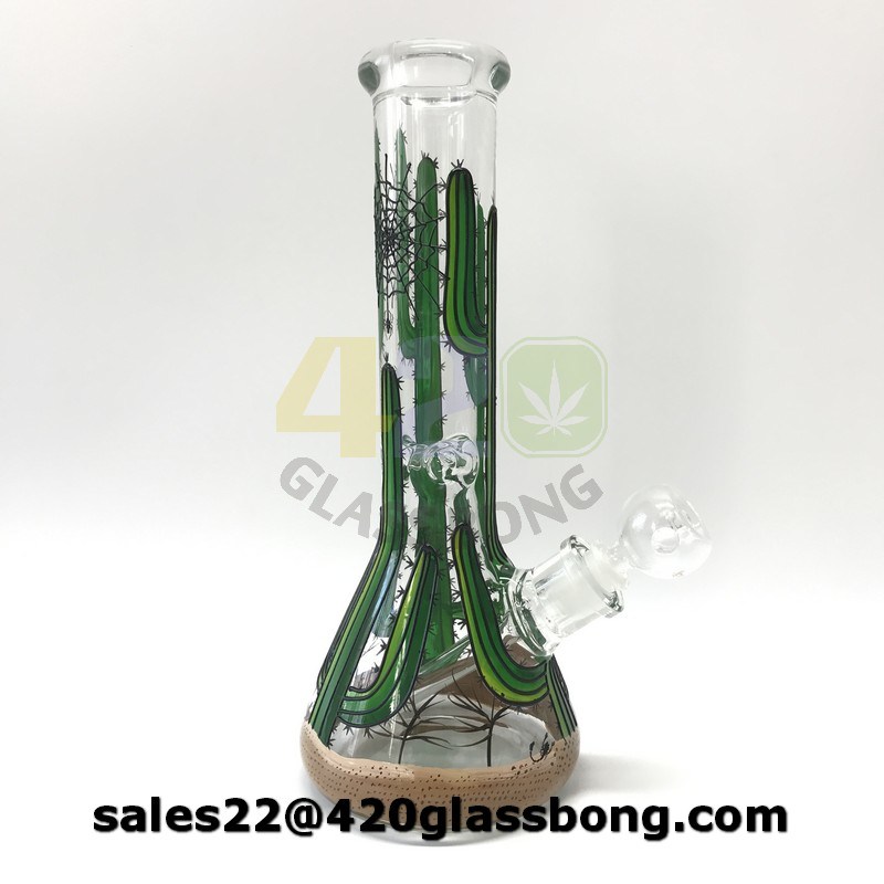 High End Glass pipe Smoking Water Pipe Beaker with Hand Drawing