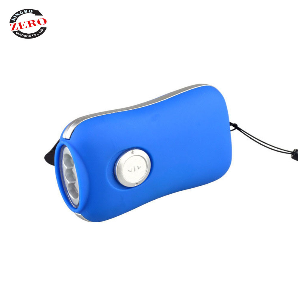 Promotional Dynamo LED Flashlight Portable Squeeze Hand Crank Flashlight