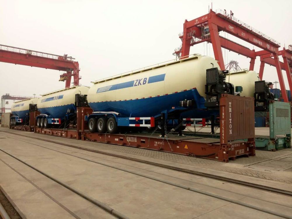 35cbm Bulk Cement Transport Tanker Semi Trailer with Hf Diesel Engine Air Compressor