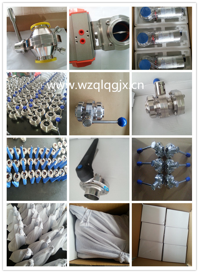 304/316L Sanitary Stainless Steel Clamped Weld Threaded Butterfly Valve