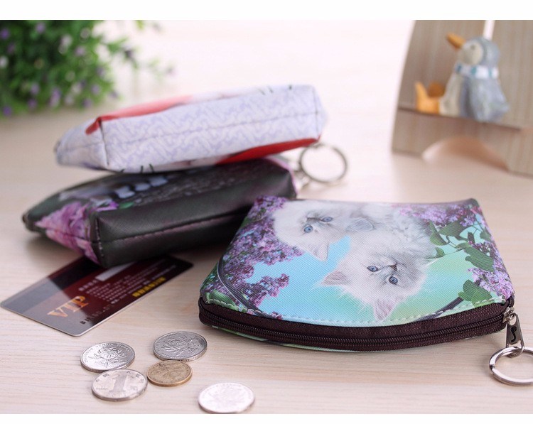 New PU Leather Cat Coin Purse Cute Kids Cartoon Wallet Kawaii Bag Coin Pouch Children Purse Holder Women Coin Wallet 15