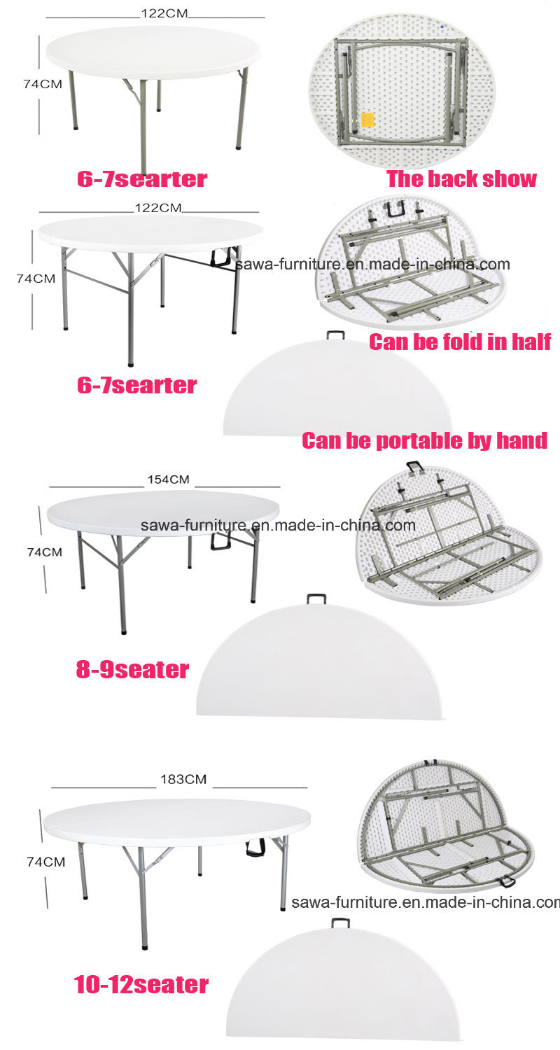 Outdoor Indoor Grey Plastic Folding Dining Table and Chair