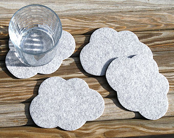 Flower Shape Felt Coasters with Logo