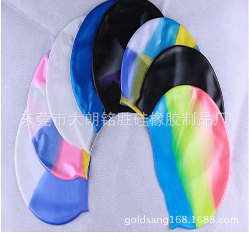 Professional Waterproof Customized Logo Print Silicone Adult Swimming Cap