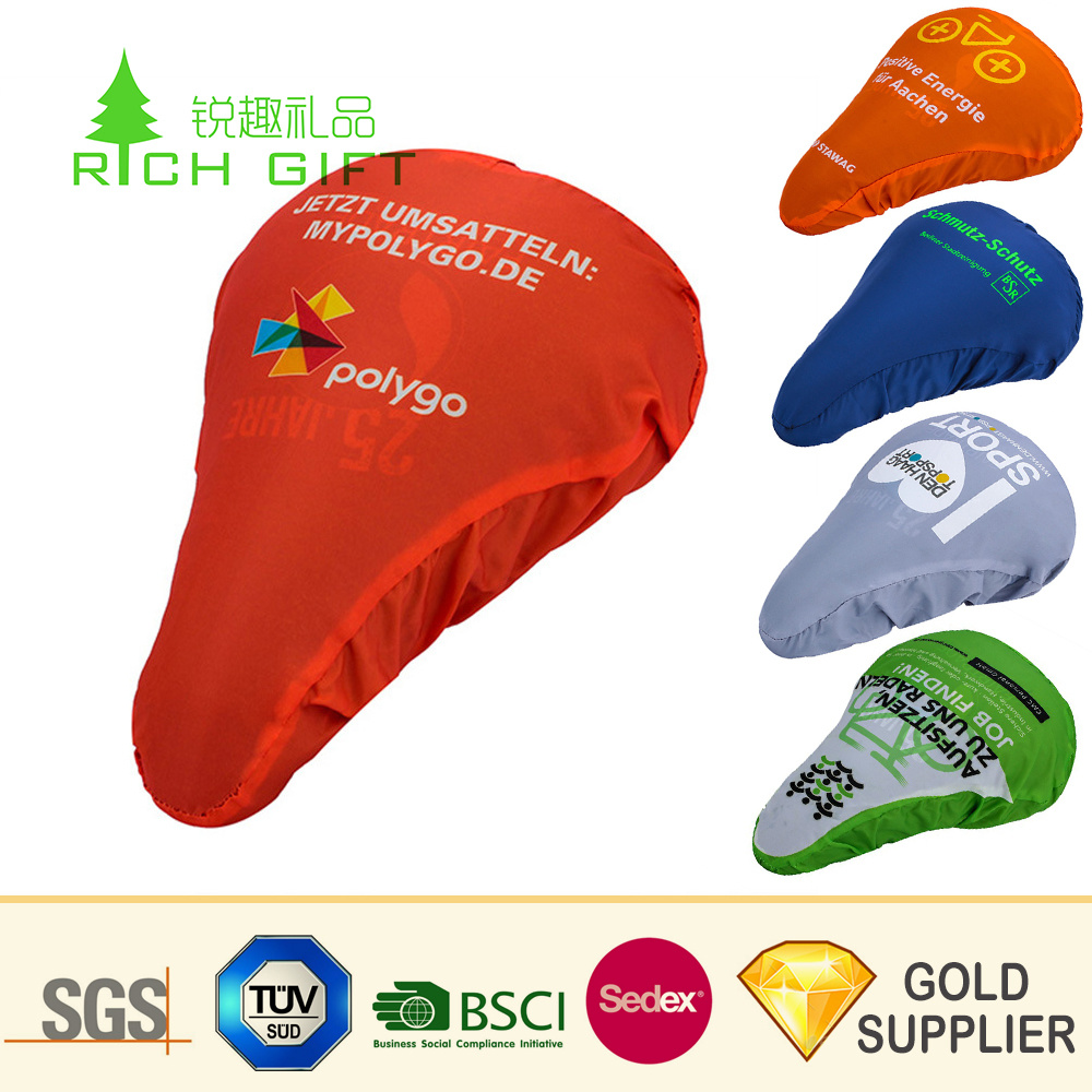 Wholesale Custom Personalized Promotional Waterproof Bicycle Seat Cover Bulk Gel Exercise Designer Advertising Dirt Plastic PVC Rain Cushion Bike Saddle Cover