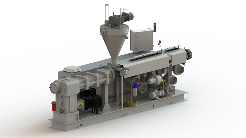 (European OEM) Plastic PVC/SPVC Pipe& Granules WPC Window Profile Counter Rotation Parallel/Conical Twin Screw Extruder