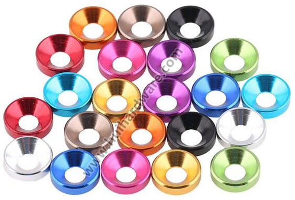 Colorful Anodized Aluminum Countersunk Washers M2 M3 M4 M5