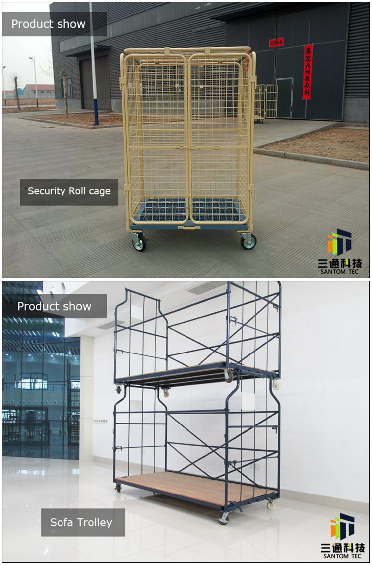 Supermarket Wire Mesh Roll Container Cage