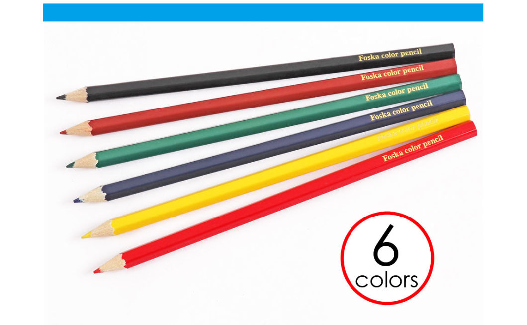 7.0'' 6 Colors Wooden Hexagonal Color Pencil