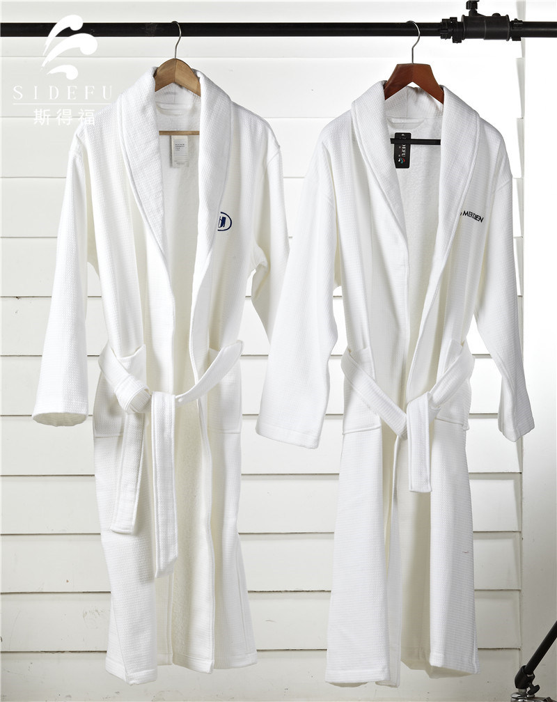 High Quality 100% Cotton Wholesale Hotel Waffle Terry Bathrobe