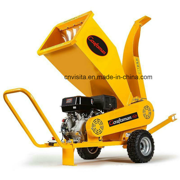 420cc 15HP Professional Gasoline Wood Chipper Shredder, Green Waste Shredder