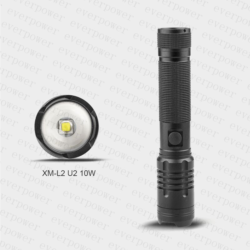 Zoom USB 10W CREE Xml-U2 Rechargeable LED Torch with Power Bank