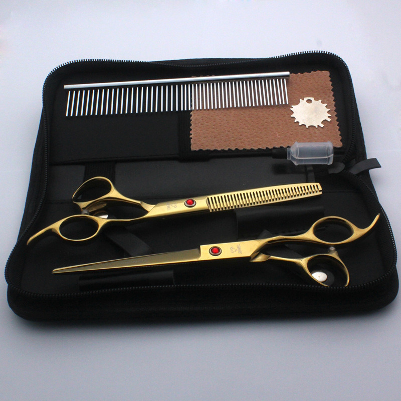 Professional Pet Grooming Hair Clipper Golden Dog Scissors