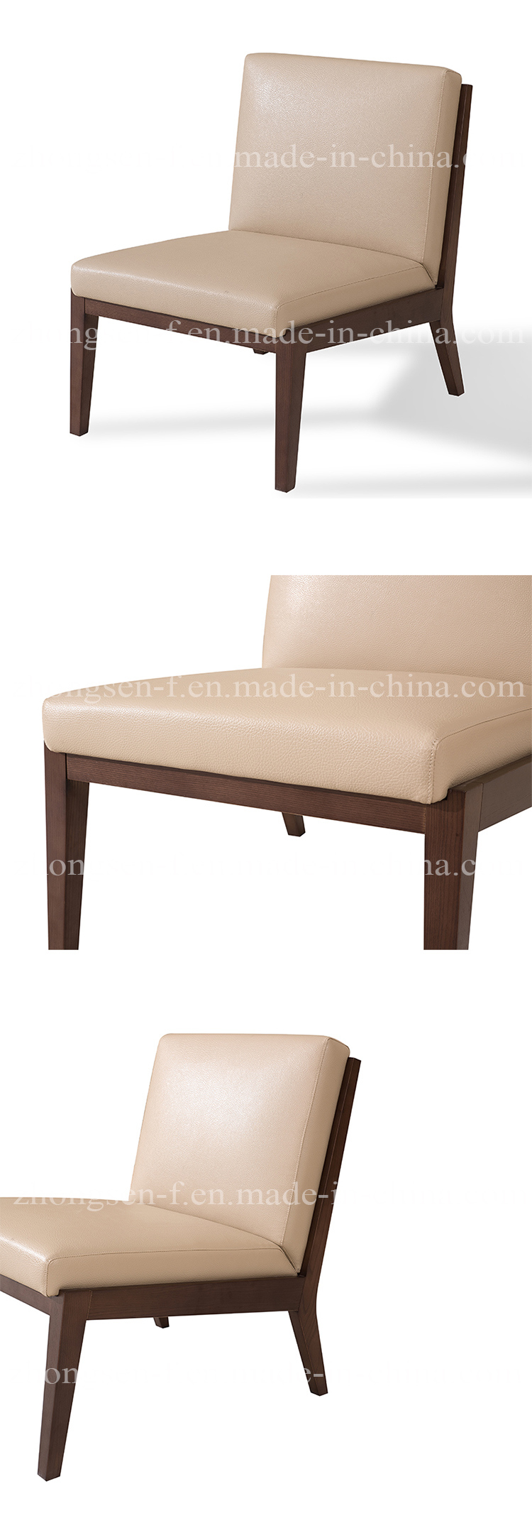 China Manufacturer Wooden Lounge Chair Synthetic Leather Armchair for Sale