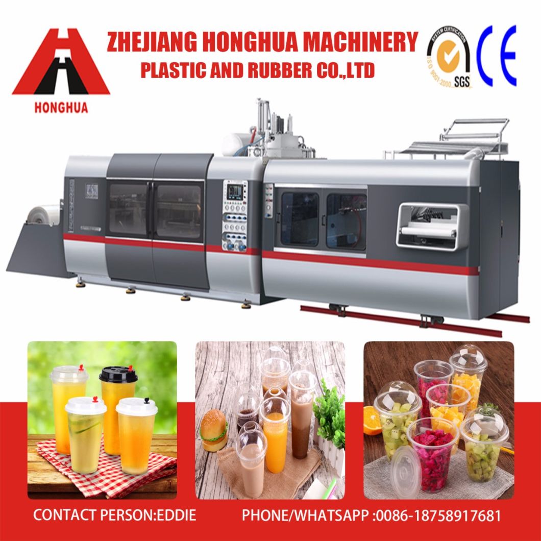 High Speed Automatic Plastic Milk Coffee Water Tea Cups Making Thermoforming Machine for PP PS Pet Material